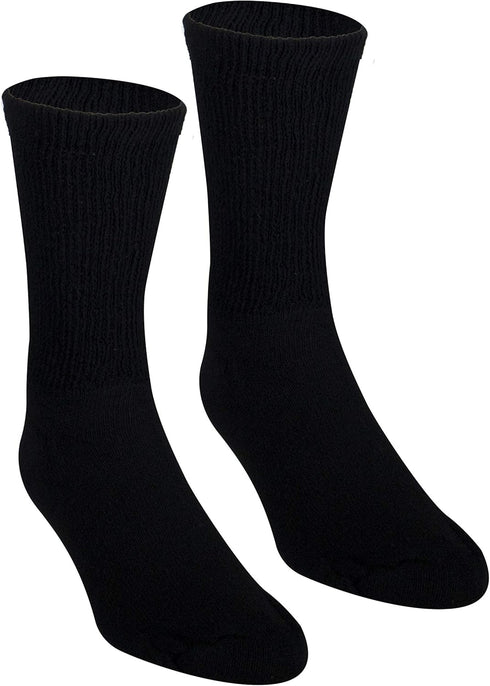NuVein Diabetic Socks, Sensitive Foot, Comfort Loose Knit, Black, Small