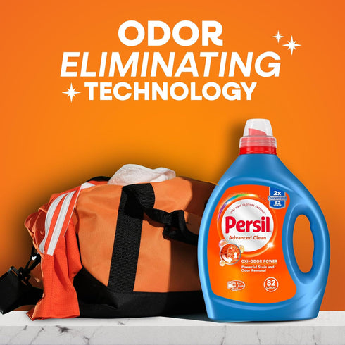 Persil Advanced Clean Oxi+Odor Power Liquid Laundry Detergent, 82.5 fl oz, High Efficiency, 82 Loads