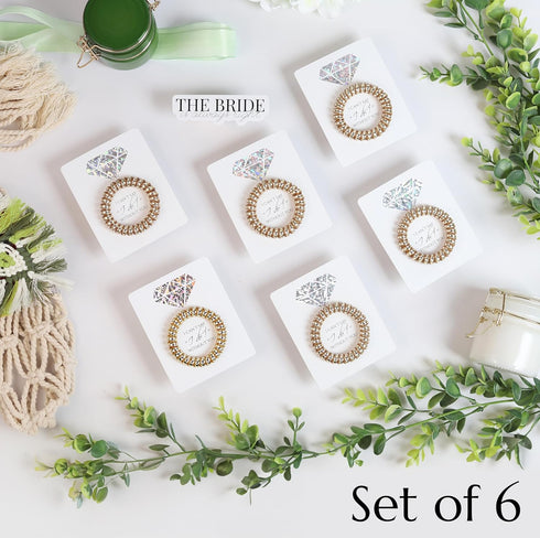 Set of 6 Spiral Hair Ties on a Proposal Card - Bridesmaid Gifts for Bridal Shower, Bachelorette Party Favors, Maid of