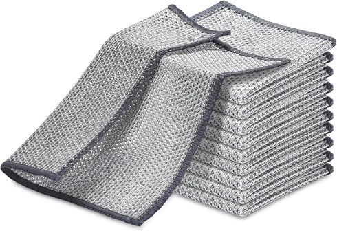 10 Pcs New Upgrade Triple-Layer Non Scratch Wire Dishcloth, Kitchen Cleaning Dish Rags for Cookware