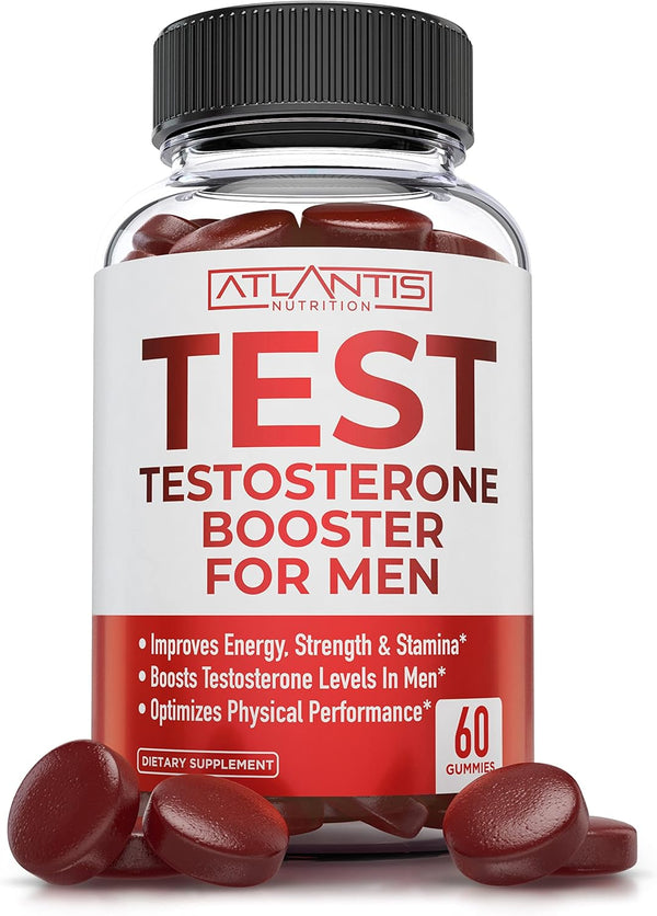Testosterone Booster Gummies for Men, Male Enhancement, Boosts Energy & Optimizes Physical Performance, 60 Gummies