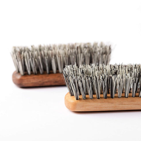 ZilberHaar Vegan Beard Brush - Stiff Bristles, Oiled Walnut and Mexican Tampico Bristles, Animal-Free Grooming Product