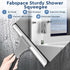 Space Saving & Detachable Silicon Shower Squeegee for Glass, Door, Mirror, Windows & Tile Walls, Portable Clean Tools with One Hook & One Adhesive, Stainless Steel-10 Inches (Gray)