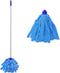 Mop with One Handle and Two Blue Microfiber Cloth Mop Heads (1 Handle & 2 Mop Heads)