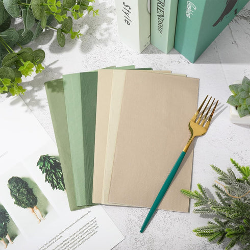 Whaline 120Pcs Sage Green Guest Napkin, Disposable Paper Pack for Wedding, Birthday, and Party Supplies