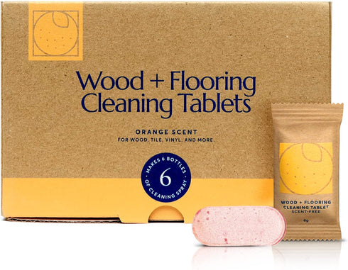CLEANOMIC Wood and Flooring Cleaning Tablets, 6 Pack, All-Purpose Multi-Surface Household Cleaner Tablets