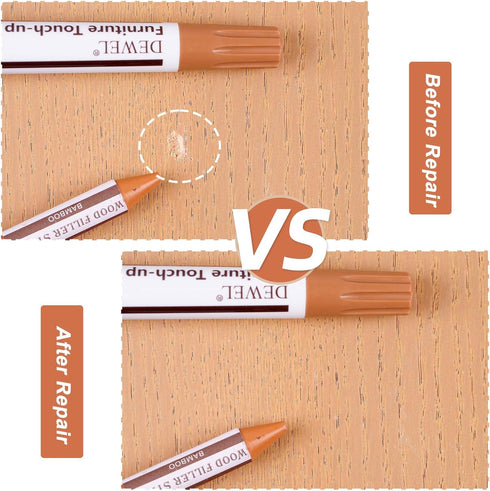 DEWEL Furniture Markers Touch Up, 17 Pcs Wood Scratch Repair Kit for Stains, Scratches on Wood Floors and Furniture