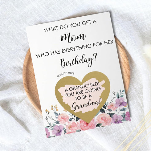 Pregnancy Announcement for Grandma, Pregnancy Announcement Scratch Off Card for Mom Birthday, Baby Announcement