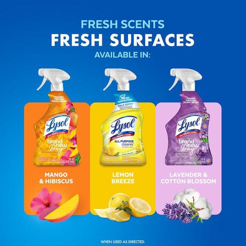 Lysol (pack 2) (pack 1) All Purpose Cleaner Spray, Multi-Purpose Disinfecting Spray, Kitchen & Bathroom Cleaner, Lemon