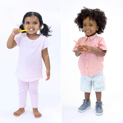 Growing Kids Oral Care Kit by Brilliant Oral Care, Includes Child Toothbrush, Kids Toothbrush & 2oz Tooth Gel