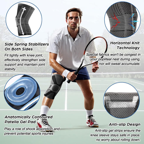 NEENCA Professional Knee Compression Sleeve for Pain Relief, Medical Knee Brace with Knit Tech for ACL, Arthritis,