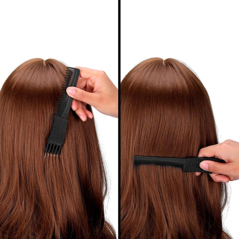 Leinuosen 3 Pack Carbon Lift Teasing Combs, Hair Pick Comb for Women Hair Styling (Black)