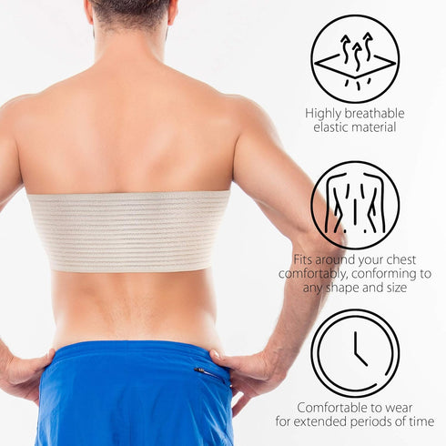 ORTONYX 6.25" Broken Rib Brace for Men and Women, Elastic Chest Wrap Compression Support Belt for Rehabilitation of