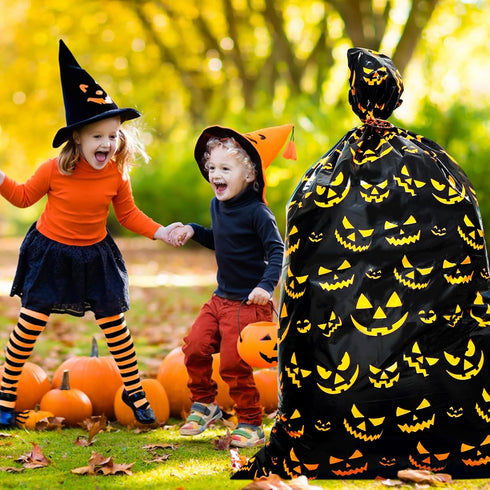 Ymsone 36 56 inches (1 Halloween Extra Large Gift Bags Jumbo - Spooky Gift Bag for Big Presents - Black and Orange