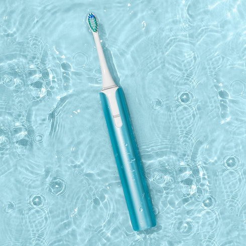 Soniclean Lux Sonic Toothbrush for Adults, Rechargeable with 6 Toothbrush Heads, Automatic Toothbrush, Aqua