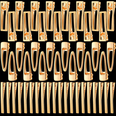LEOBRO Gold Hair Clips - 50PCS Alligator Barrettes for Women, Girls, Crafts, DIY Hair Bows