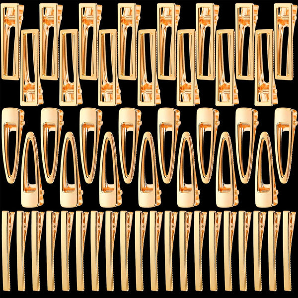 LEOBRO Gold Hair Clips - 50PCS Alligator Barrettes for Women, Girls, Crafts, DIY Hair Bows