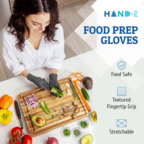 Disposable Grey Nitrile Gloves, 50 and 200 Count, Latex-Free Medical Gloves for Safety