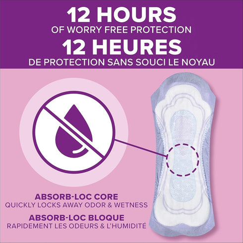 Poise Incontinence Pads, Maximum Absorbency, Long, 12 Count