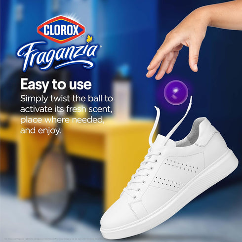 Clorox Fraganzia Deodorizing Balls: Lavender with Eucalyptus Scent, 6 Count Odor Eliminators for Shoes, Gym Bag, Closet