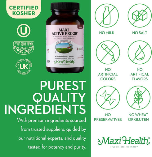 Probiotics for Digestive Health and Gut – 60 Capsules, 15 Strains, 20 Billion CFU, Daily Probiotic for Men and Women