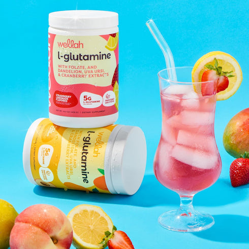 L-Glutamine Strawberry Lemonade Flavored - 50 Servings, 5g L-Glutamine Per Serving