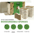 16 Pack Biodegradable Natural Kitchen Sponge - Compostable Cellulose and Coconut Walnut Scrubber Sponge - Eco Friendly Sustainable Sponges for Dishes by KICKLEEN