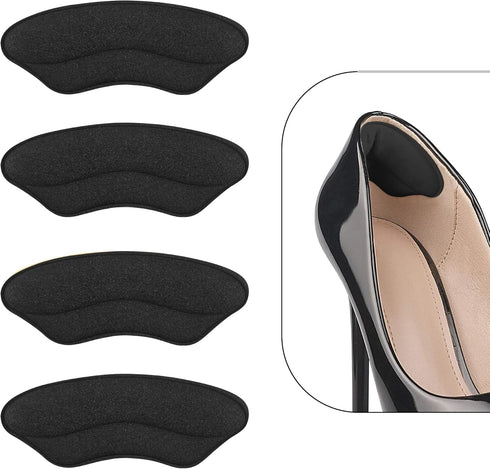 Heel Pads for Shoes That are Too Big, 4 Pairs Foamed Cotton Heel Cushions for Pain Relief & Tighter Fit