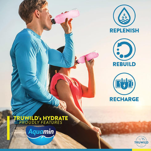 TruWild Natural Hydration Powder, Zero Sugar Vegan Electrolytes + Amino Acids, Post Workout Muscle Support Supplement