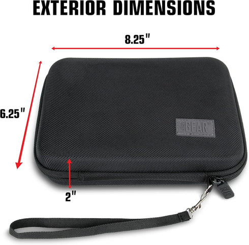 USA GEAR 7.5" Hard Shell Hair Clipper Case, Compatible with Wahl, Surker, Andis, Oster Clippers, Black