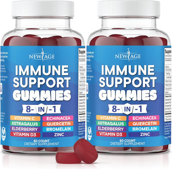 8 in 1 Immune Support Booster Supplement with Astragalus Root, Vitamin C and Zinc 50mg, Vitamin D 5000 IU, Turmeric