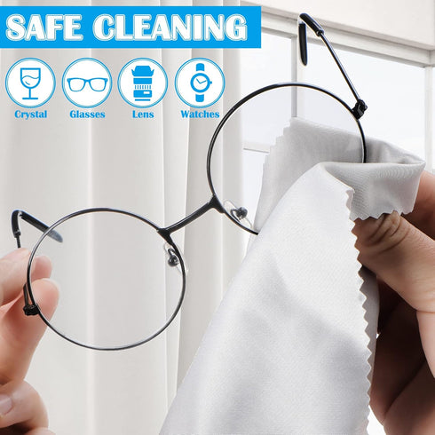 Fabbay 200 Pcs Microfiber Cleaning Cloths, 7 x 6 Inch Lens Wipes for Glasses, Smart Phones, Laptops (Black, Gray)