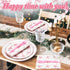 Havawish 96 Set 24 Pcs Pink Bow Snowflake Paper Plates Winter Wonderland Plates and Napkins It's Cold Outside Winter