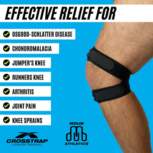 Patellar Tendon Support Strap (Large) - Adjustable Neoprene Knee Strap for Pain Relief in Running and Sports
