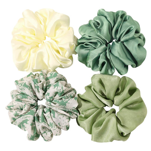 Scrunchies Hair Ties for Women - Big Silk Satin Scrunchie Extra Large Jumbo Oversized Cute Chiffon Scrunchy
