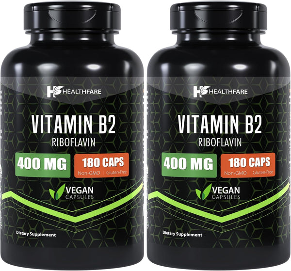 Vitamin B2 400mg | 180 Capsules | Riboflavin | Gluten Free | Made in The USA (2)