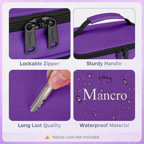 Mancro Dual Layers Pill Bottle Organizer Bag, Medicine Pill Organizer Bag with Lockable Zipper, Medicine Travel Bag