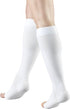 Truform 20-30 mmHg Compression Stockings for Men and Women, Knee High, Open Toe, White, Large