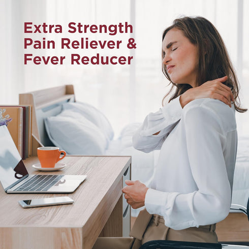 Amazon Basic Care Extra Strength Pain Relief, Acetaminophen Caplets 500 mg, 100 Count