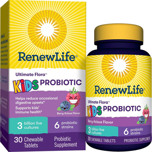 Renew Life Kids Probiotic Gummies, 30 Gummies, Supports Digestive & Immune Health, Raspberry Flavor