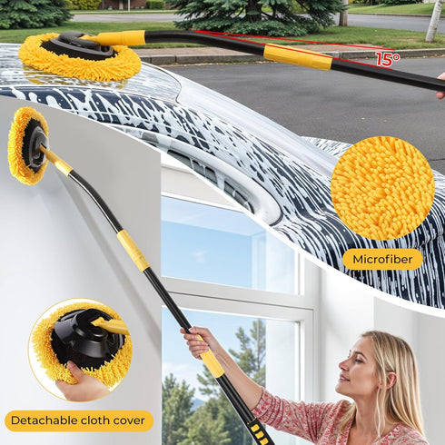 Mop,73Wall 15 Elbow Wall Cleaner Mop Cleaner with Long Handle,Ceiling Dust Mop with Bent Labor-Saving Extension Pole