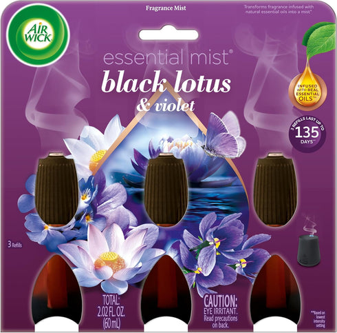 Air Wick Essential Mist, Triple Refill Black Lotus & Violet, 3 ct.