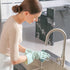 COOLJOB 3 Pairs Reusable Rubber Gloves - Grippy Latex Dish Washing Gloves with Flocked Cotton Liner, Medium