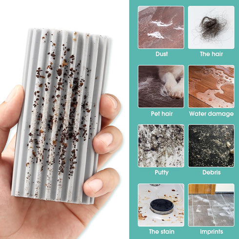 6 Pack Damp Dusting Sponge Duster, Grey Dust Cleaning Sponge, Reusable Household Cleaning Sponge Tool for Blinds, floorboards, fan blades, Vents, Glass, Railings, Mirrors by MR. SCRUB