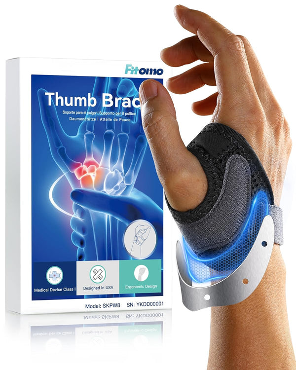 CMC Thumb Brace with Shape-Memory Restriction Splint for Thumb Joint Pain Relief, Instability, Tendonitis, Arthritis