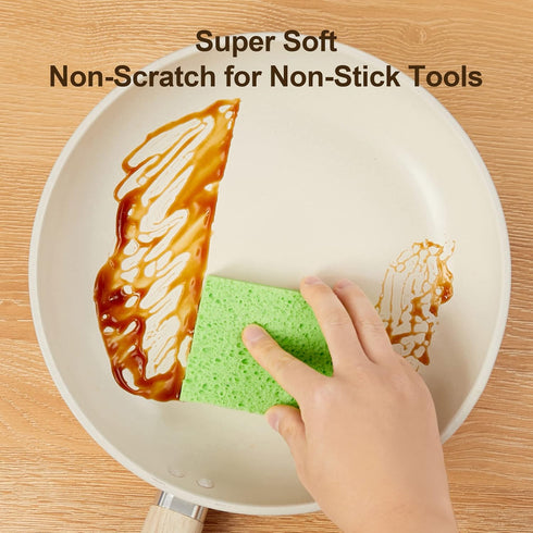 JOYMOOP Compressed Sponges, Pack of 12 Colorful Cellulose Sponges for Non-Scratch Washing Dishes