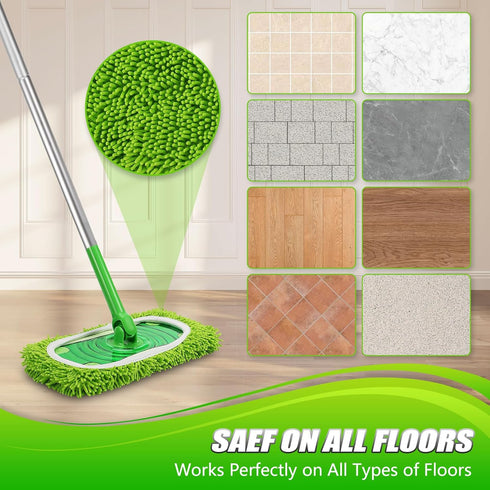 Set of 4 Reusable Microfiber Mop Pads, Compatible with Swiffer Sweeper, Washable Wet Mopping Cloth Refills