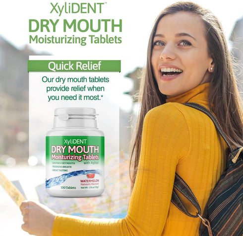 Nature's Stance XyliDENT Xylitol Tablets for Dry Mouth Relief, 100 Count, Freshens Breath
