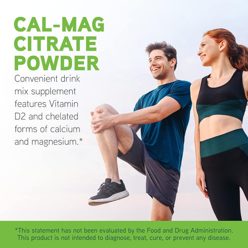 DaVinci Labs Cal-Mag Citrate Powder - 30 Servings Dietary Supplement for Bone Health with Vitamin D2, Magnesium &