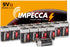 Impecca 12 Pack 9 Volt Batteries Ultra Long Lasting High Performance Leak-Resistant 9V Battery